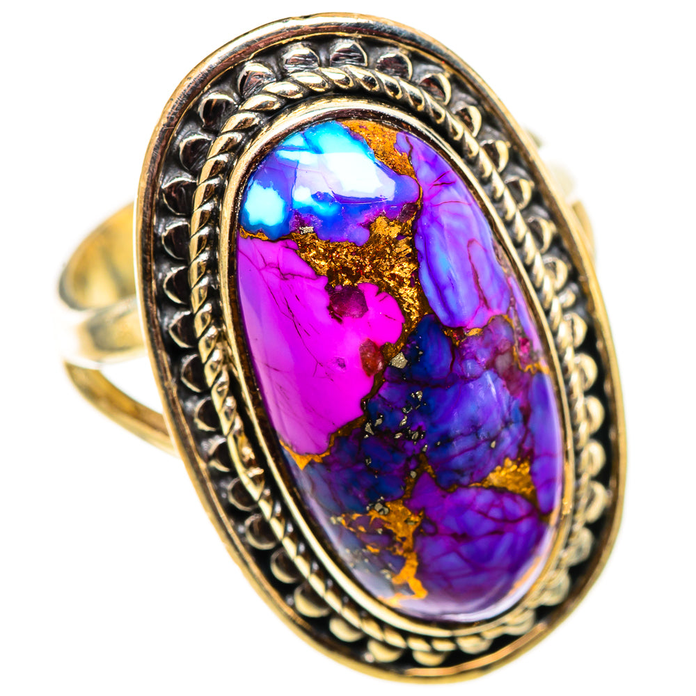 Purple Copper Composite Turquoise Rings handcrafted by Anasilvercos - RING124590 - Photo 2