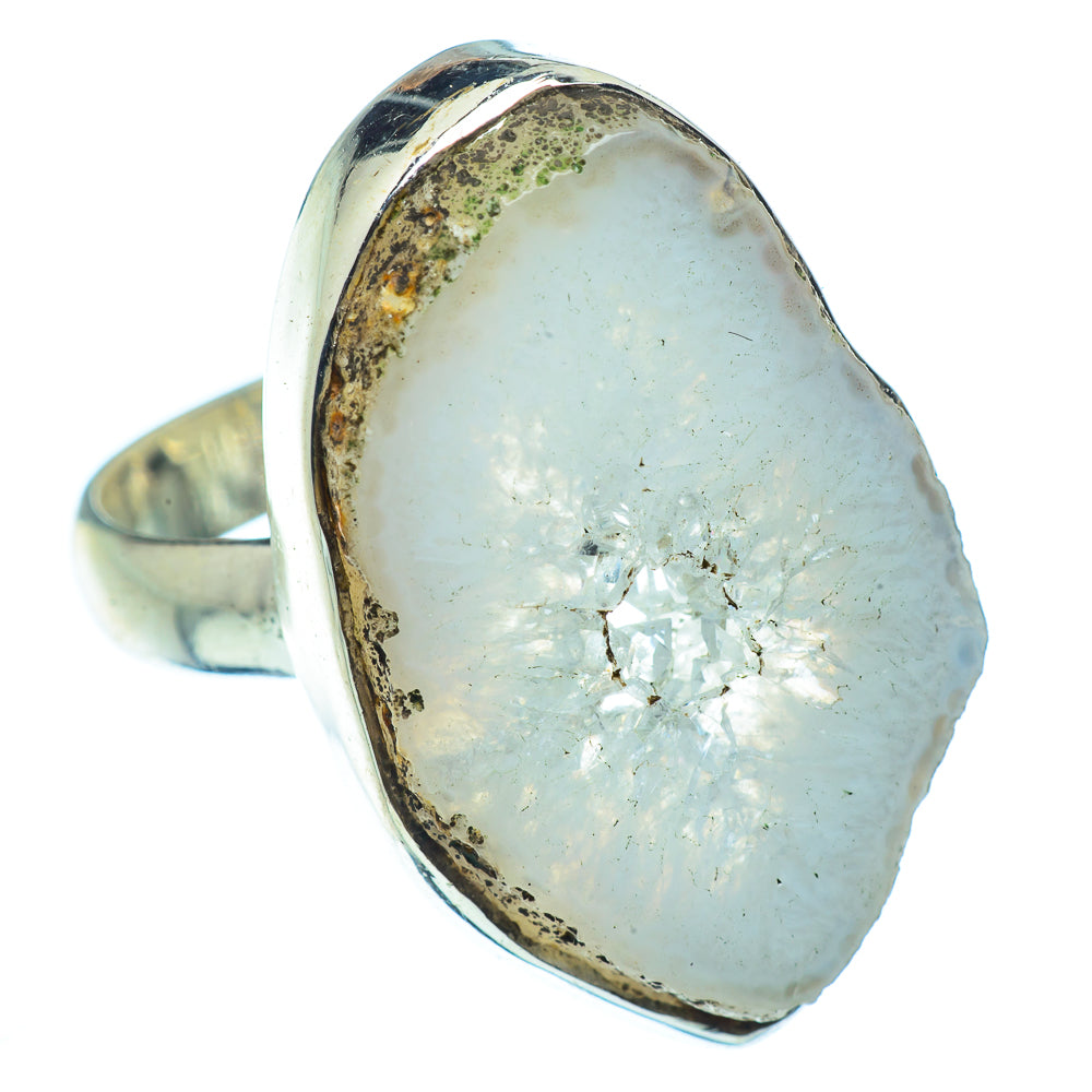 White Geode Slice Rings handcrafted by Anasilvercos - RING37466