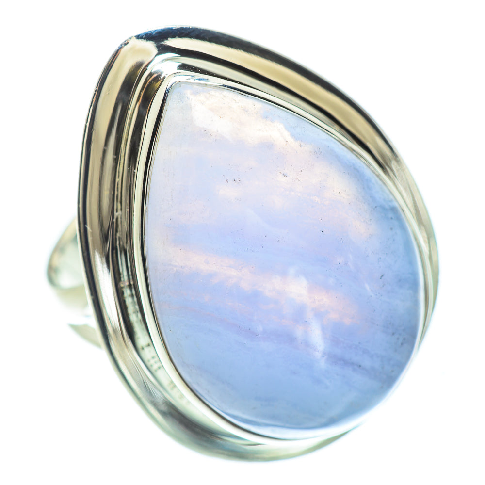 Blue Lace Agate Rings handcrafted by Anasilvercos - RING57270