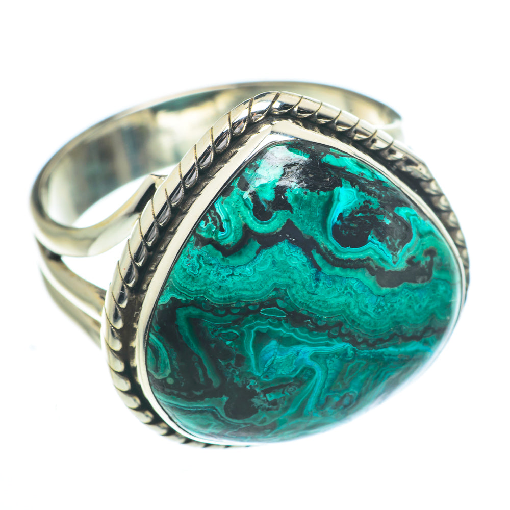 Malachite In Chrysocolla Rings handcrafted by Anasilvercos - RING62980