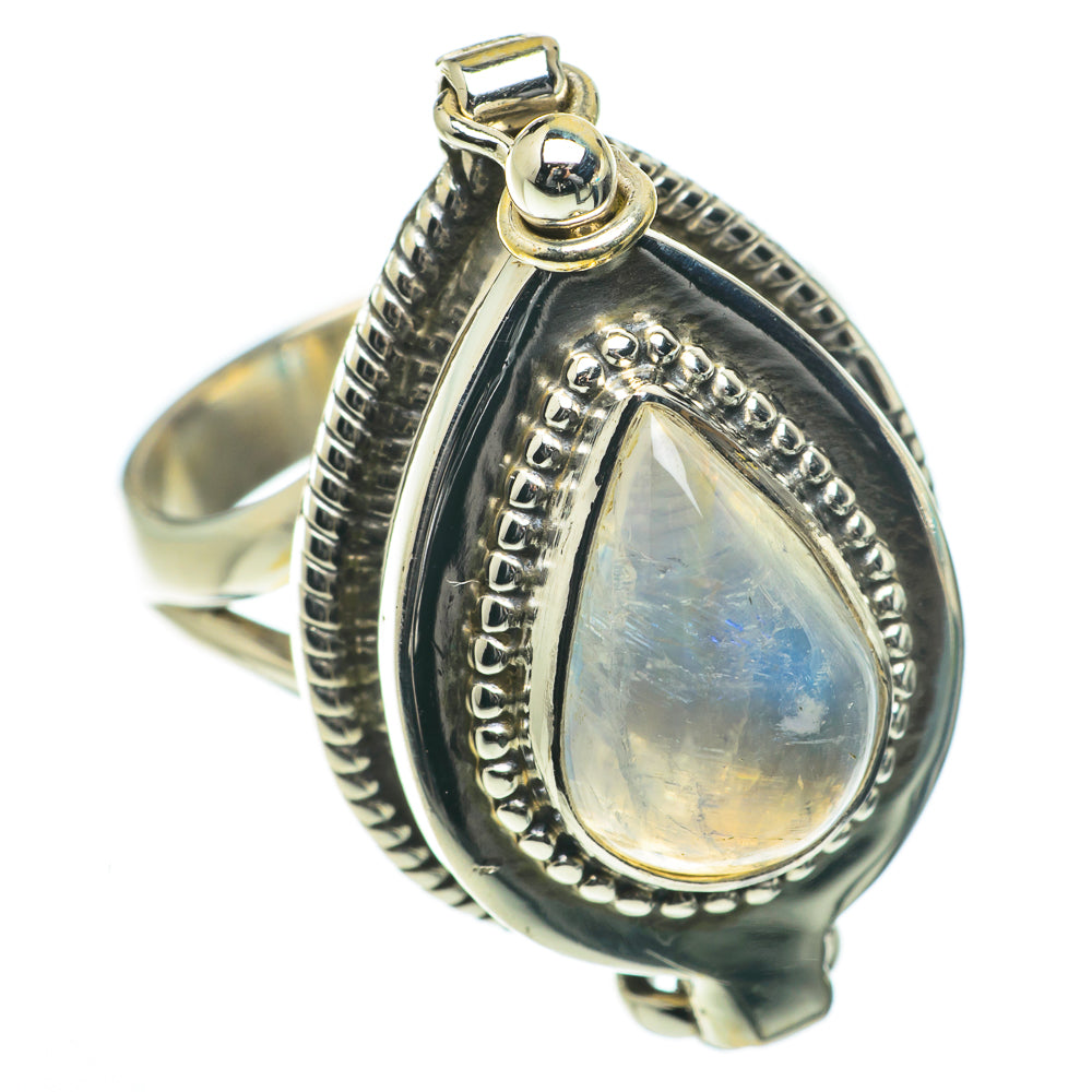 Rainbow Moonstone Rings handcrafted by Anasilvercos - RING64226