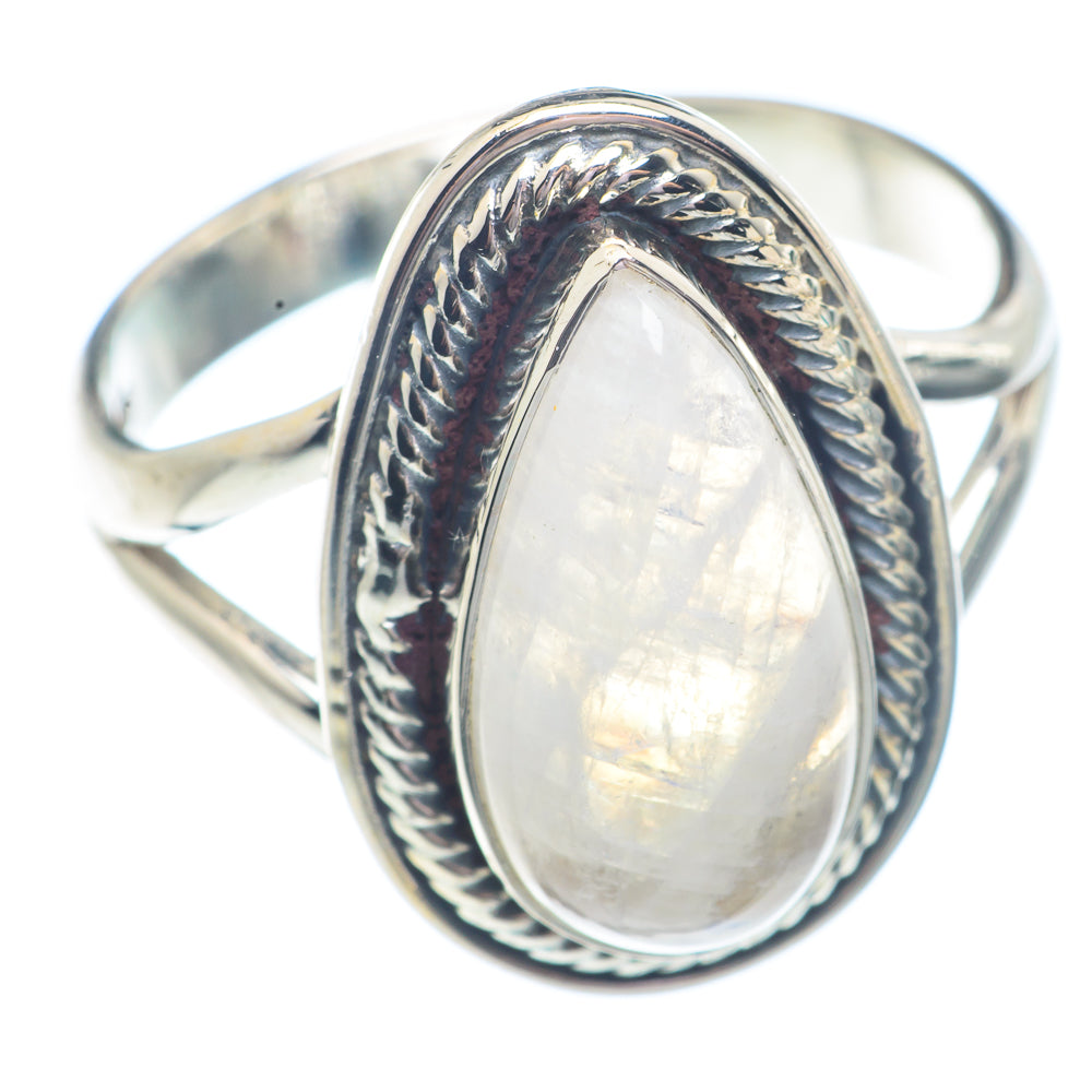 Rainbow Moonstone Rings handcrafted by Anasilvercos - RING71332