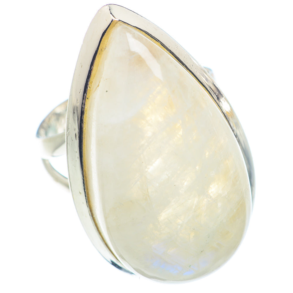 Rainbow Moonstone Rings handcrafted by Anasilvercos - RING71452