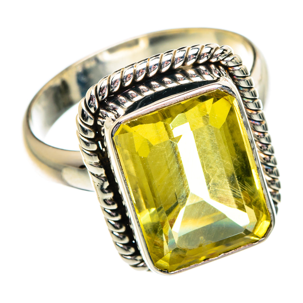 Lemon Quartz Rings handcrafted by Anasilvercos - RING84216