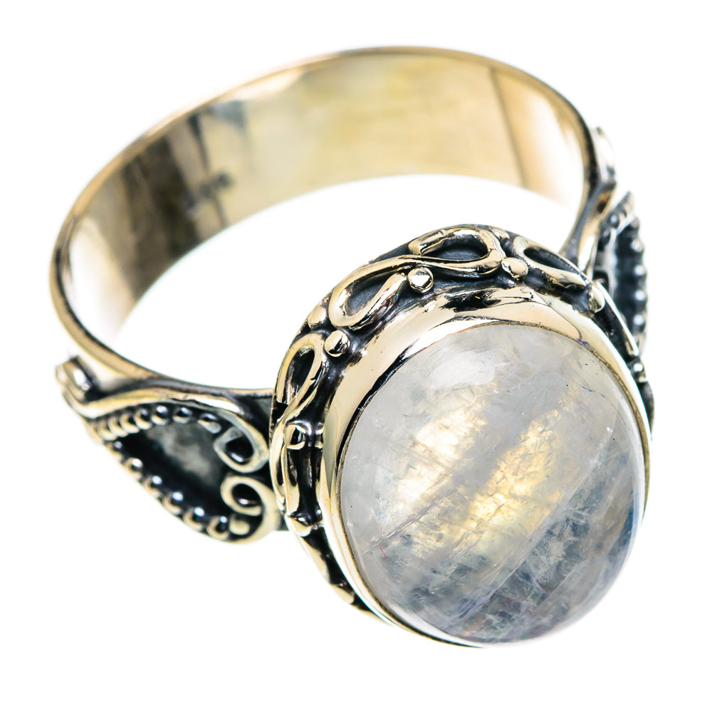 Rainbow Moonstone Rings handcrafted by Anasilvercos - RING85483
