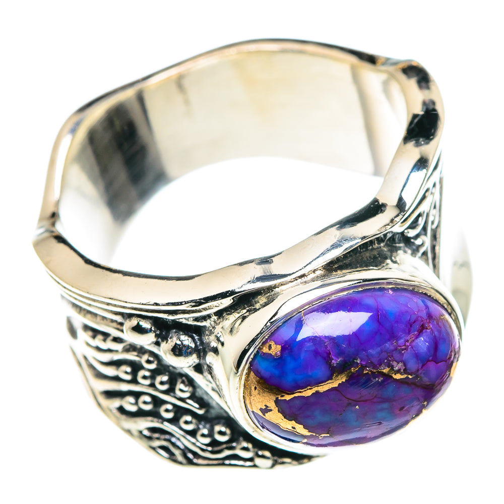Purple Copper Composite Turquoise Rings handcrafted by Anasilvercos - RING89396