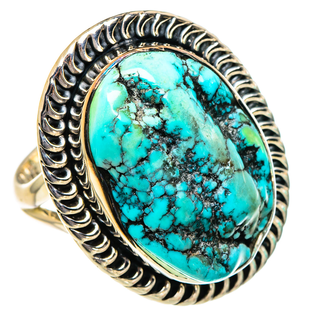 Tibetan Turquoise Rings handcrafted by Anasilvercos - RING95081