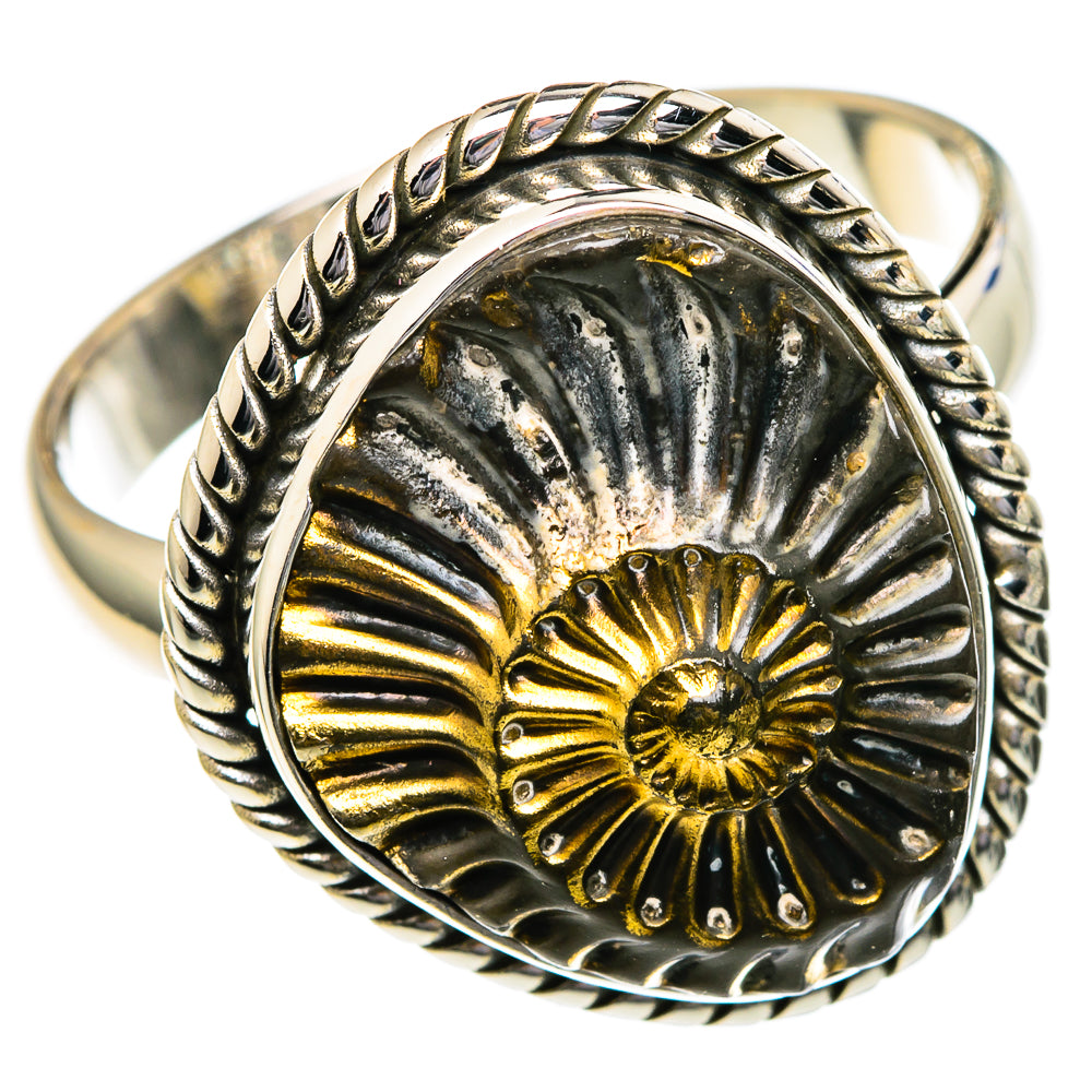 Pyrite Fossil Rings handcrafted by Anasilvercos - RING96442