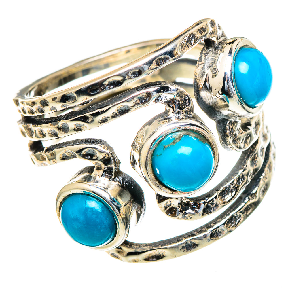 Sleeping Beauty Turquoise Rings handcrafted by Anasilvercos - RING98176