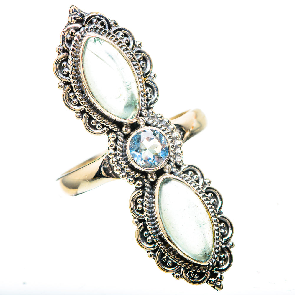 Large Natural Aquamarine, Blue Topaz Ring Size 9.75 (925 Sterling Silver) RING136531