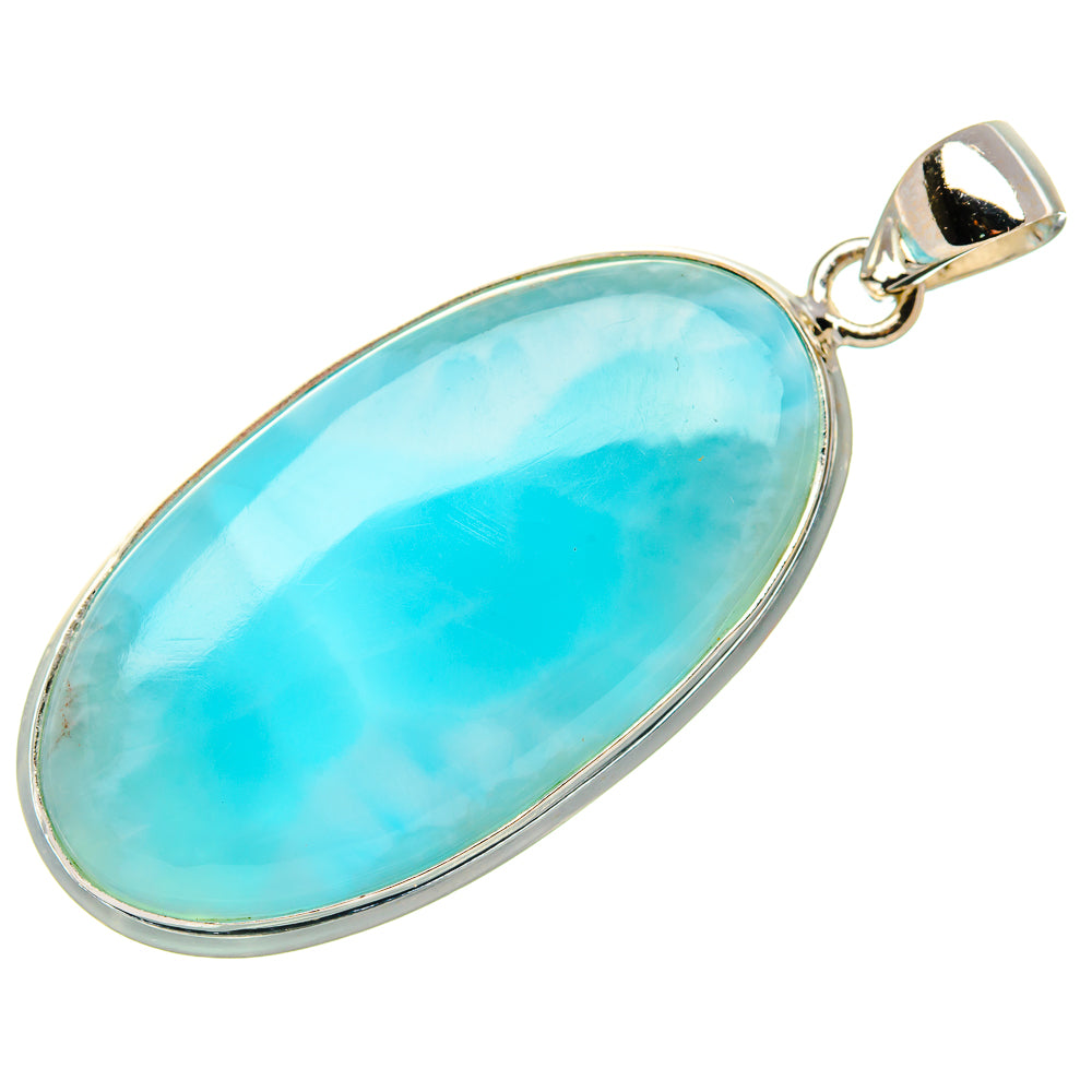 Larimar 925 Sterling Silver Pendant 2" Ana Co P37039