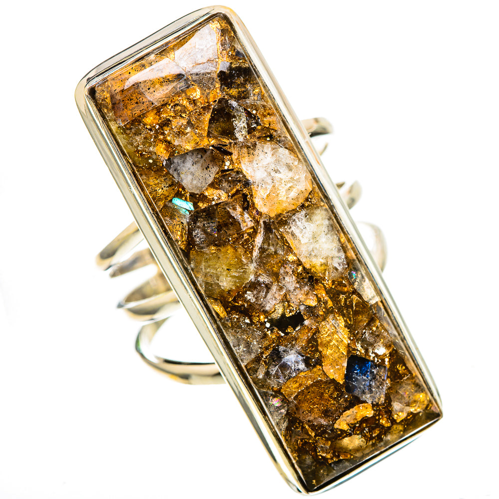 Huge Brecciated Labradorite 925 Sterling Silver Ring Size 10.5 (925 Sterling Silver) RING137779