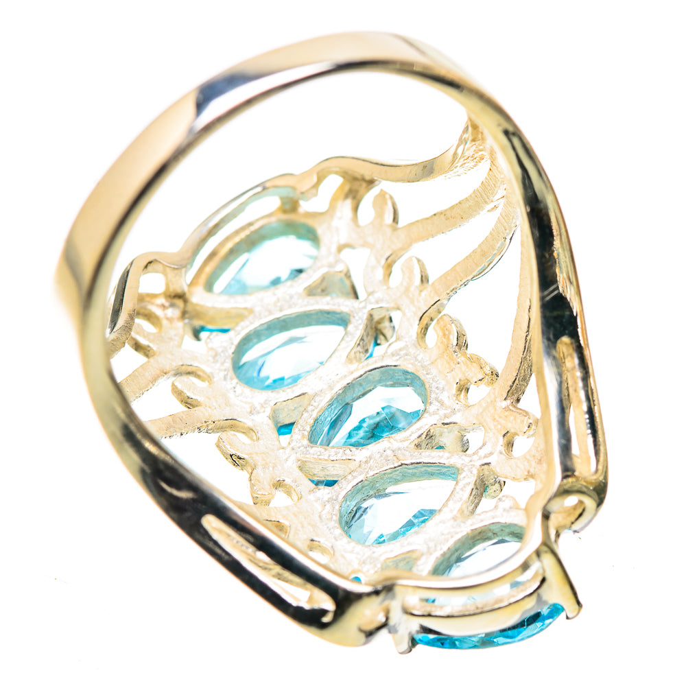 Anasilvercos Blue Topaz Ring Size 8 (925 Sterling Silver)