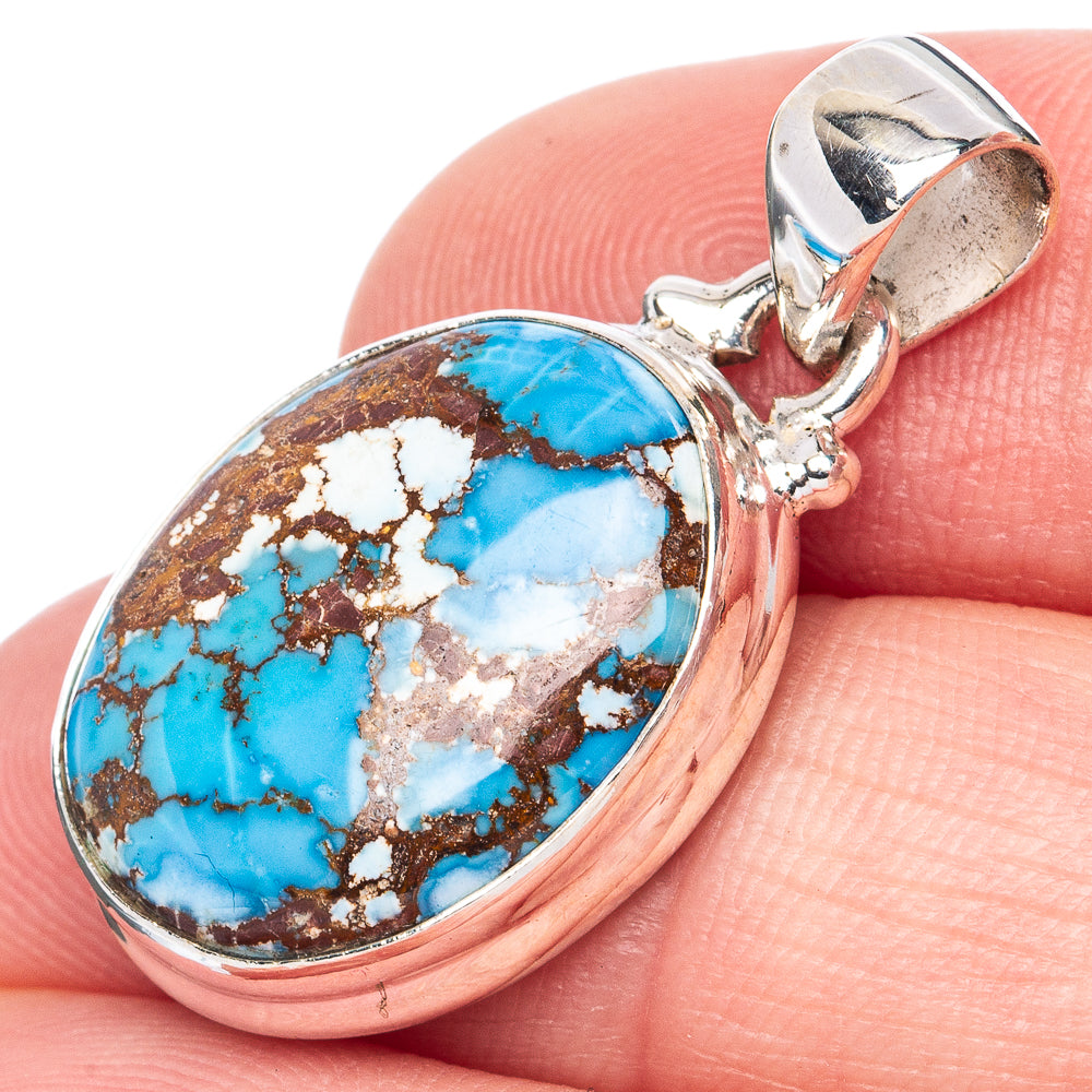 Rare Golden Hills Turquoise Pendant 1 1/8" (925 Sterling Silver) P41953