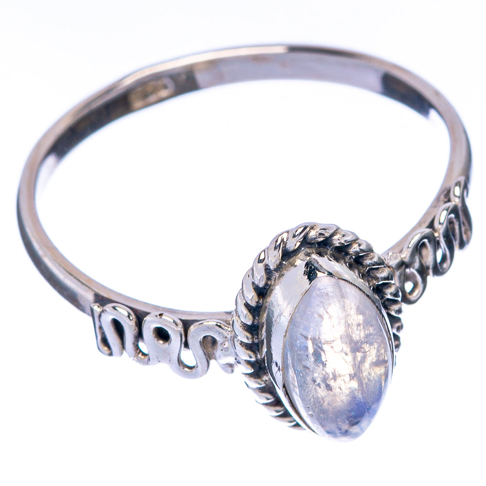 Rainbow Moonstone Dainty Ring Size 9 (925 Sterling Silver) R145004