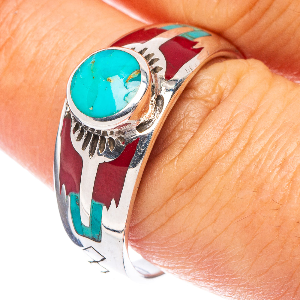 Rare Arizona Turquoise Ring Size 9.5 (925 Sterling Silver) R7335