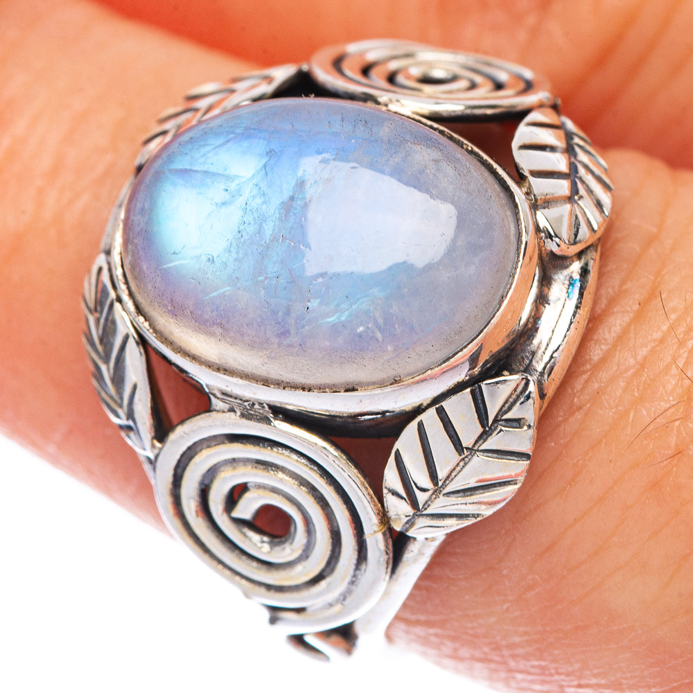 Rainbow Moonstone Ring Size 7.5 (925 Sterling Silver) R144719