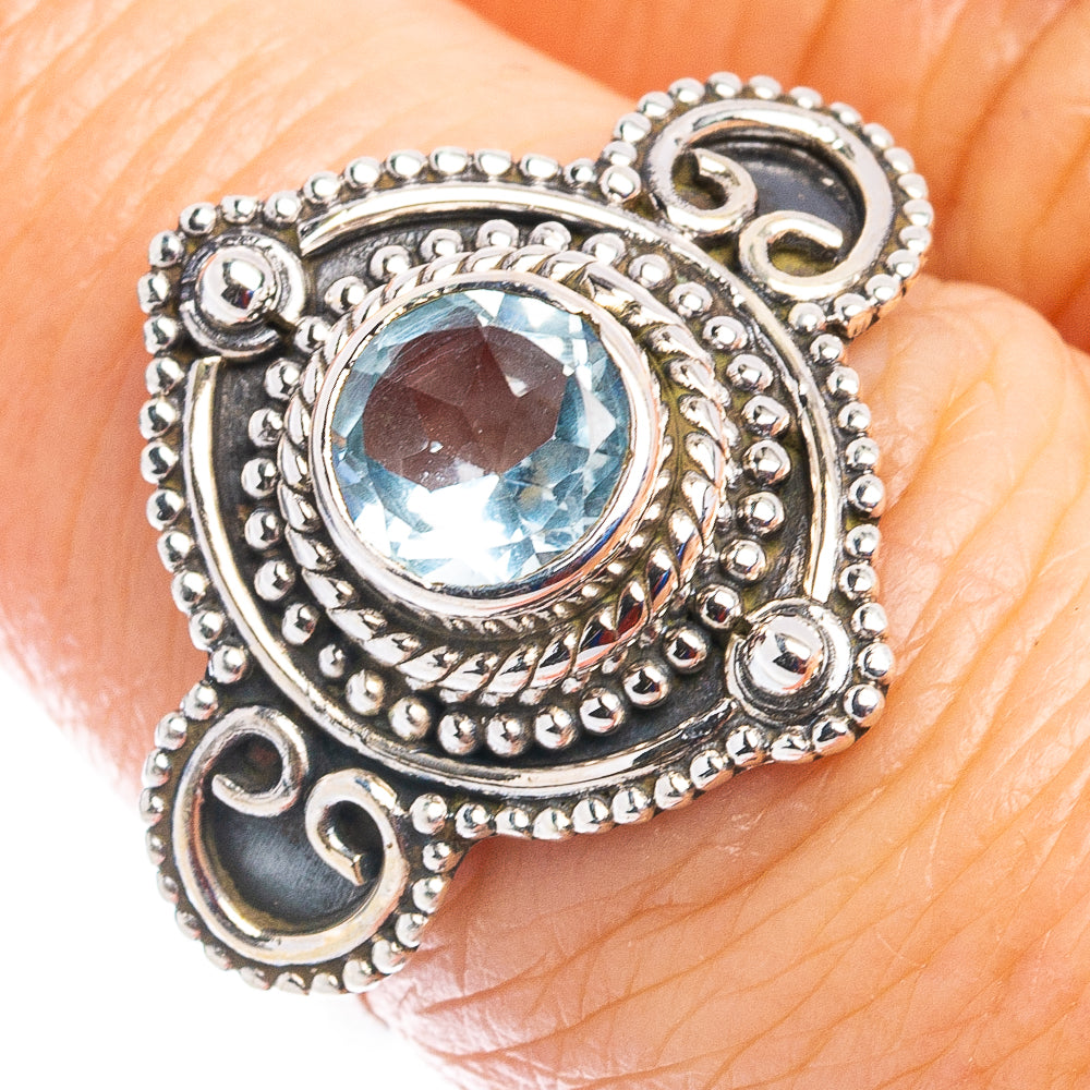 Blue Topaz Ring Size 7 (.925 Sterling Silver)