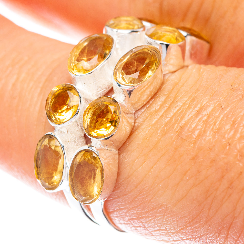 Faceted Citrine 925 Sterling Silver Ring Size 7.75 (925 Sterling Silver) R5455