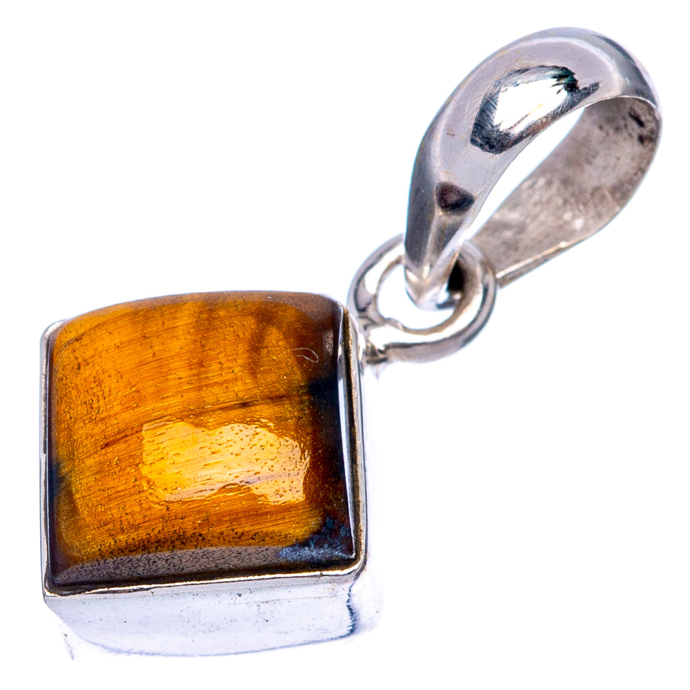 Tiger Eye Dainty Pendant 3/4" (925 Sterling Silver) P43528