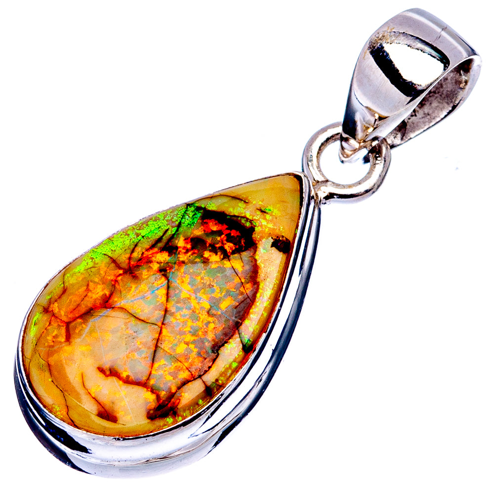 Rare Sterling Opal Pendant 1 1/8" (.925 Sterling Silver)