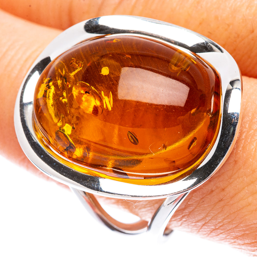 Baltic Amber Ring Size 9.5 (925 Sterling Silver) R1872