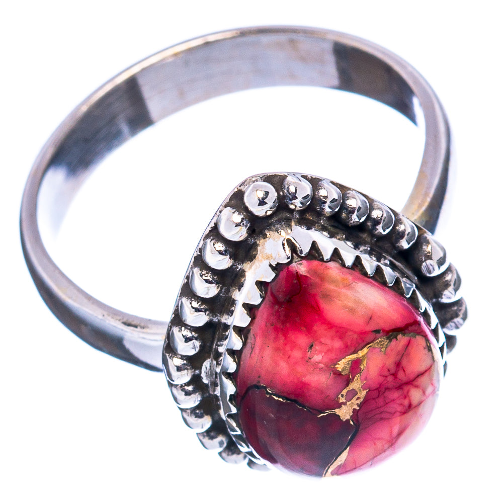 Red Dahlia Mohave Turquoise Ring Size 8 (.925 Sterling Silver)
