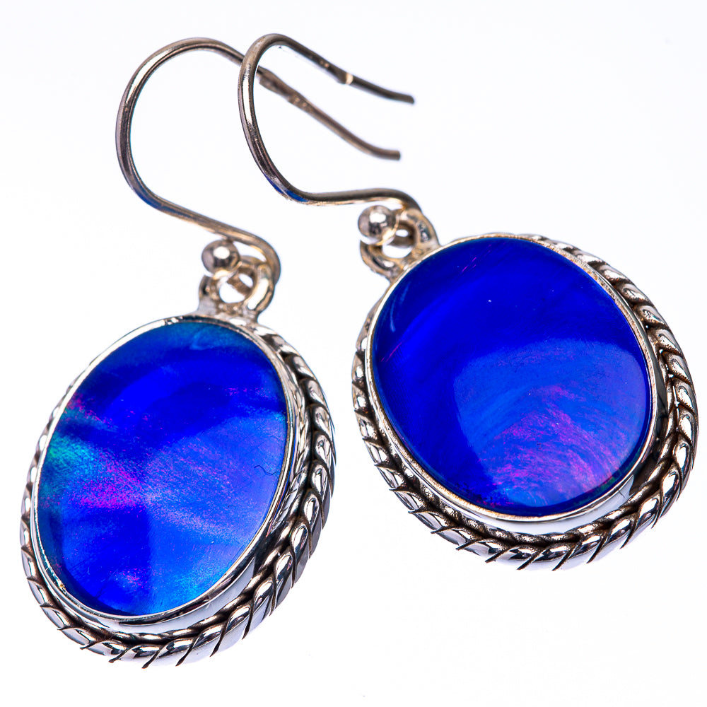 Aura Opal 925 Sterling Silver Earrings 1 3/8" (925 Sterling Silver) EARR432214