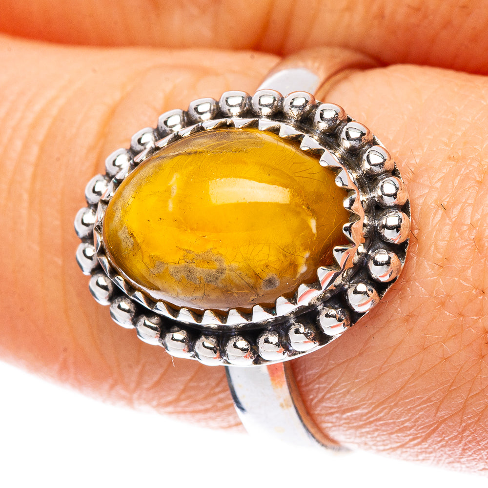 Amber Ring Size 8 (925 Sterling Silver) R2274