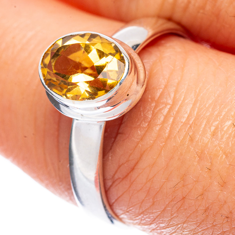 Value Faceted Citrine Ring Size 8.75 (925 Sterling Silver) R3303