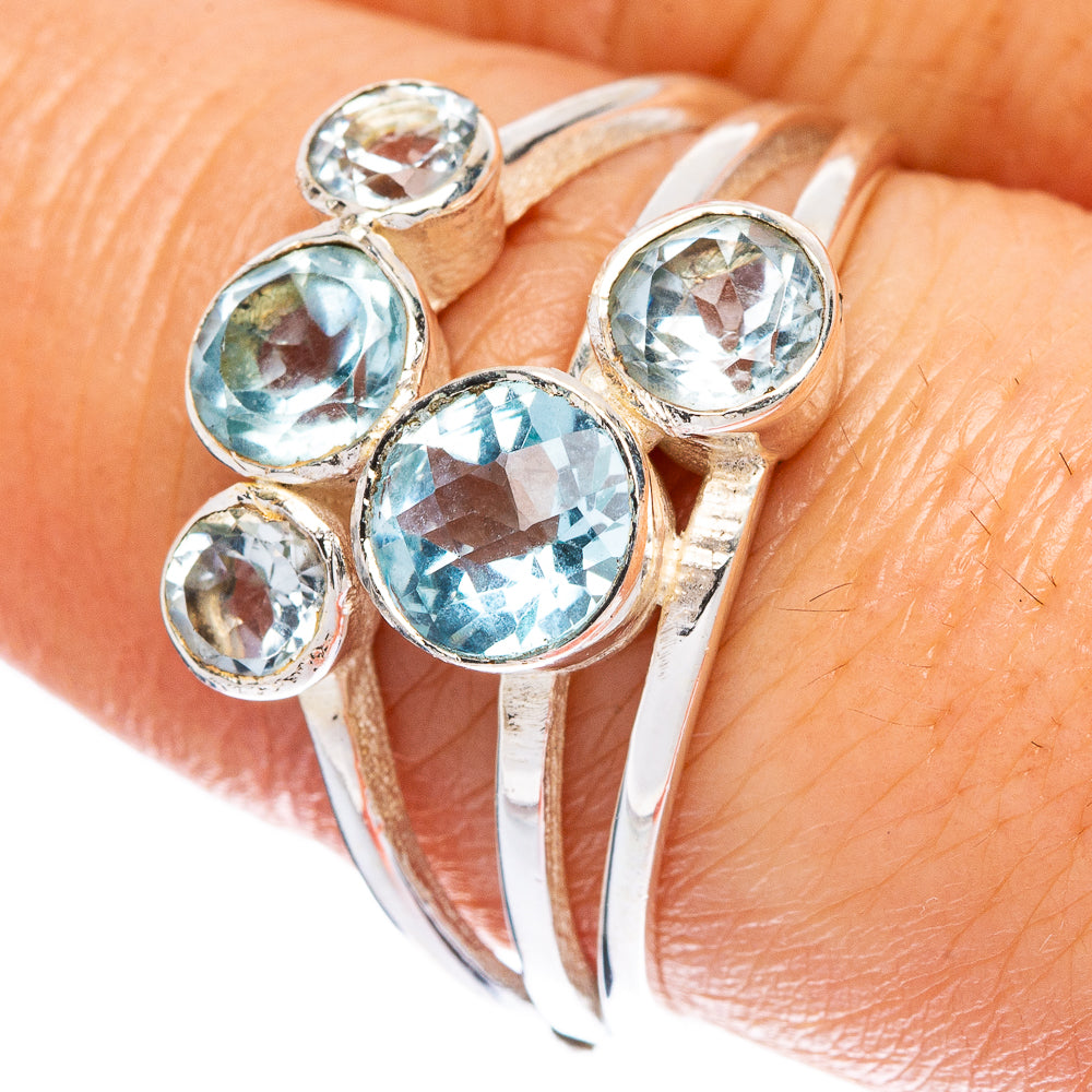 Blue Topaz Ring Size 9 (925 Sterling Silver) R2395