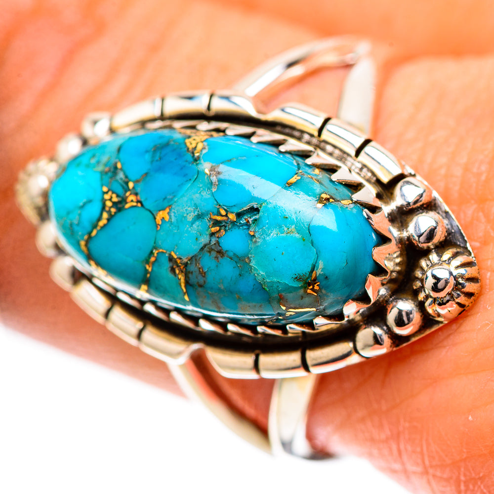 Blue Copper Composite Turquoise Ring Size 9.25 (925 Sterling Silver) RING139120