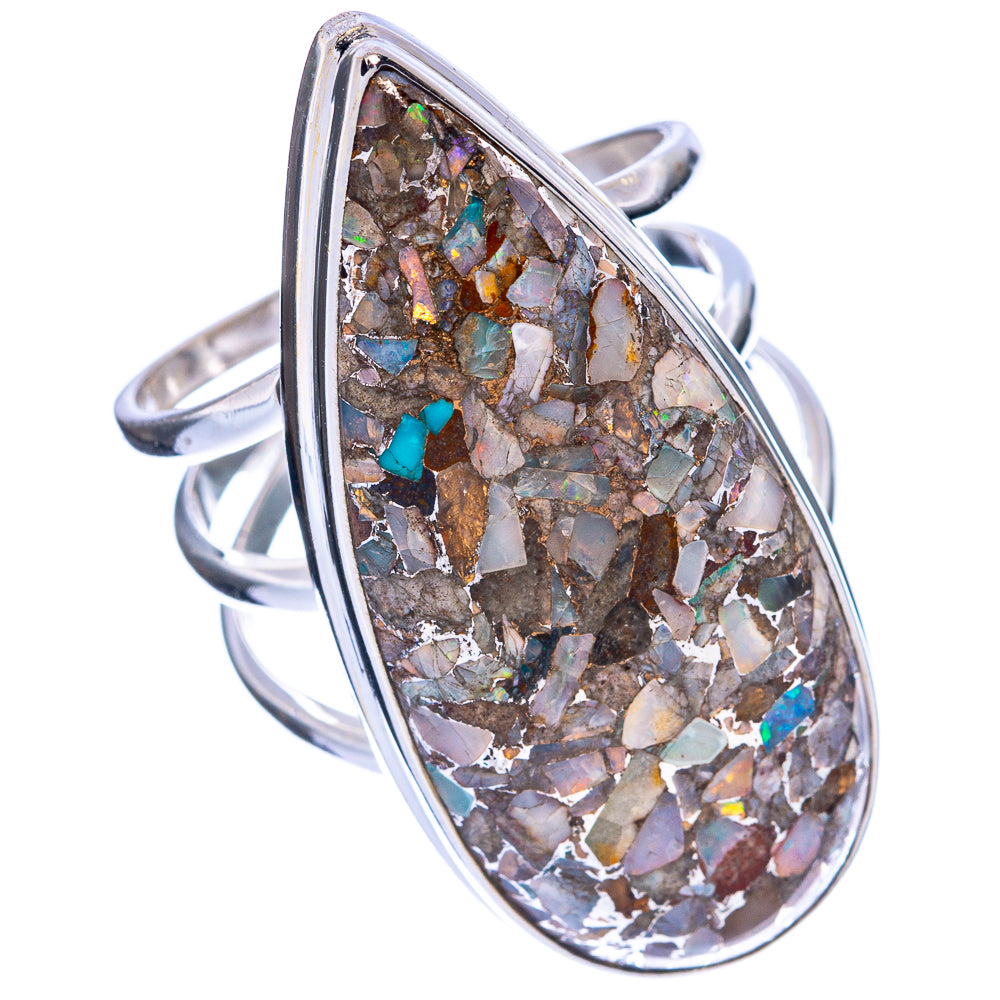 Huge Brecciated Ethiopian Opal Ring Size 9.75 (925 Sterling Silver) R144496