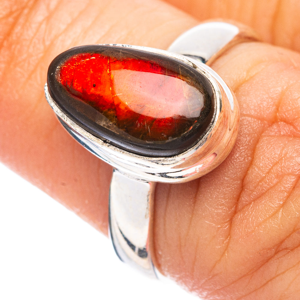 Rare Ammolite Ring Size 6 (925 Sterling Silver) R4994