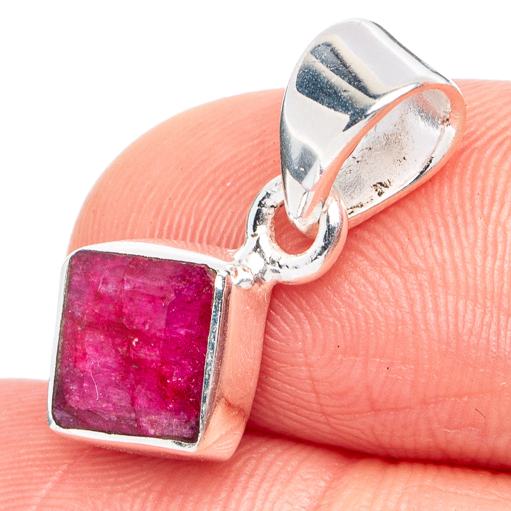 Red Sillimanite Pendant 7/8" (925 Sterling Silver) P45392
