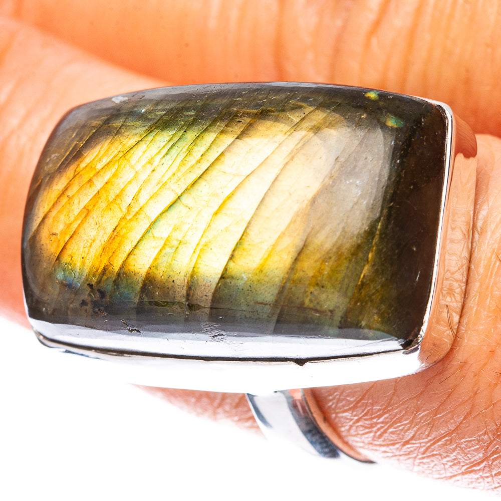 Labradorite Ring Size 8.25 (925 Sterling Silver) R4130