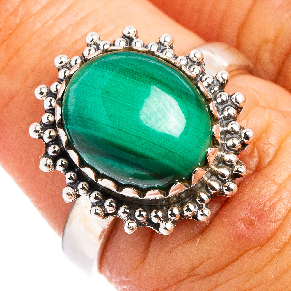Malachite Ring Size 6.5 (.925 Sterling Silver)