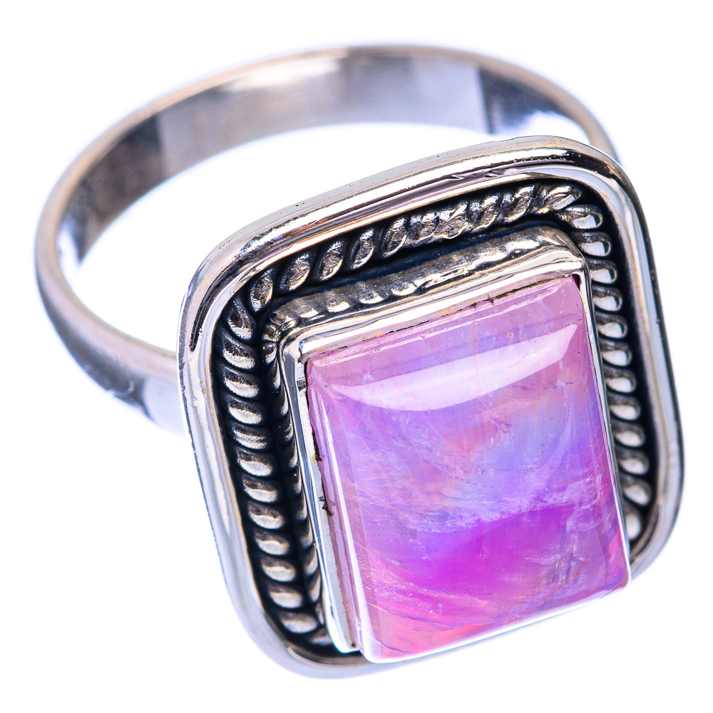 Pink Moonstone Ring Size 6.5 (925 Sterling Silver) R141545