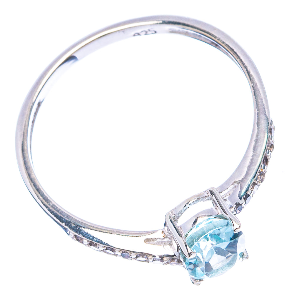 Value Faceted Blue Topaz, Cubic Zirconia Ring Size 8 (.925 Sterling Silver)