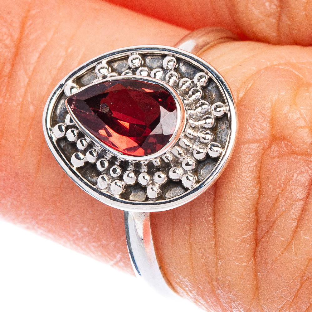 Garnet Dainty Ring Size 6 (925 Sterling Silver) R147142