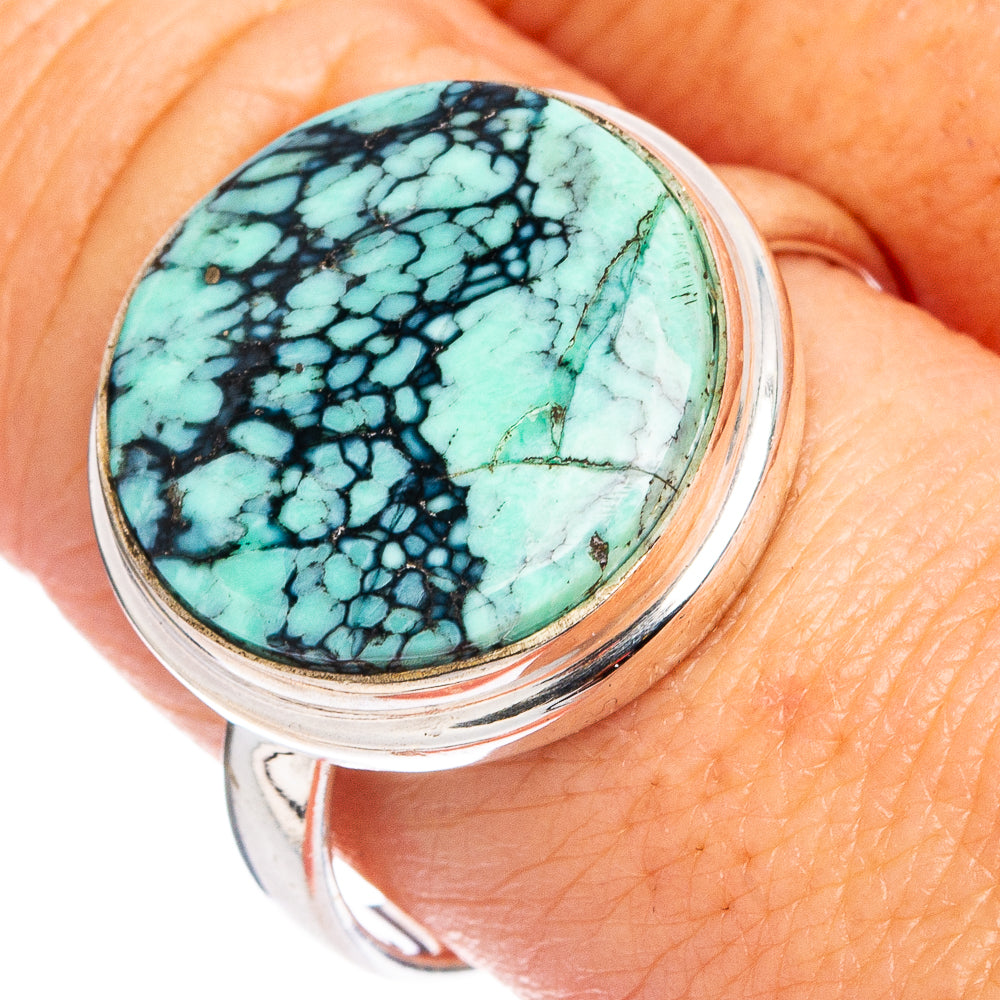 Rare Black Bridge Variscite Ring Size 10 (.925 Sterling Silver)