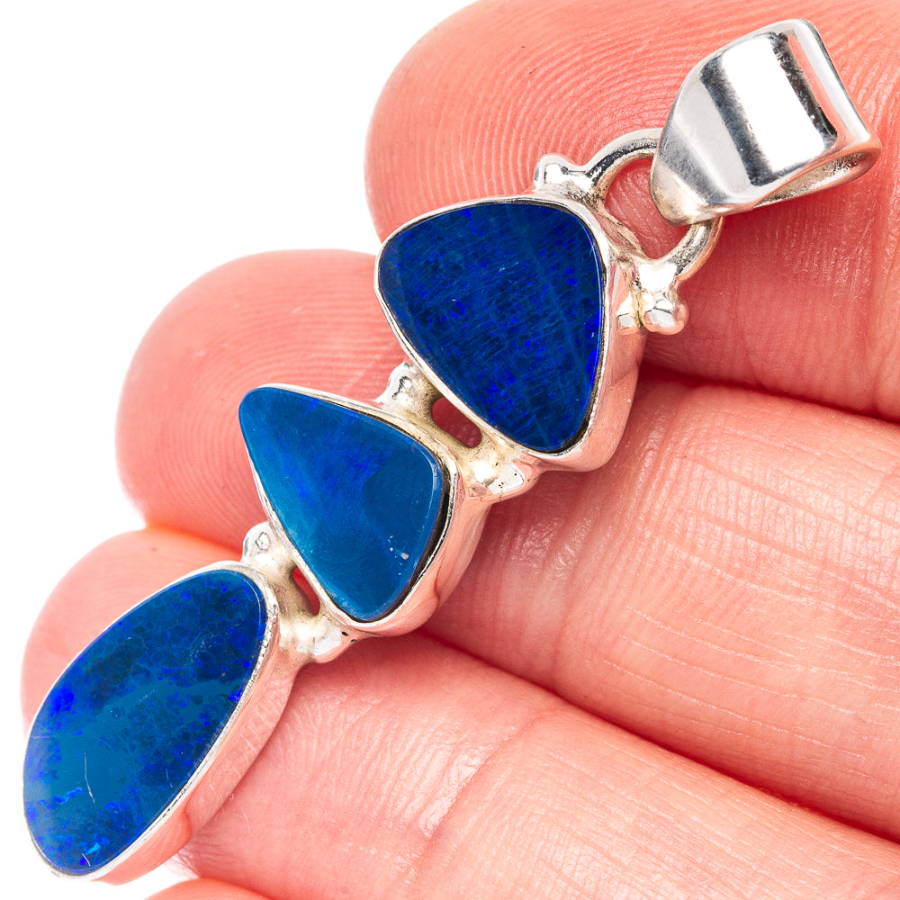 Rare Doublet Opal Pendant 1 3/4" (925 Sterling Silver) P44547