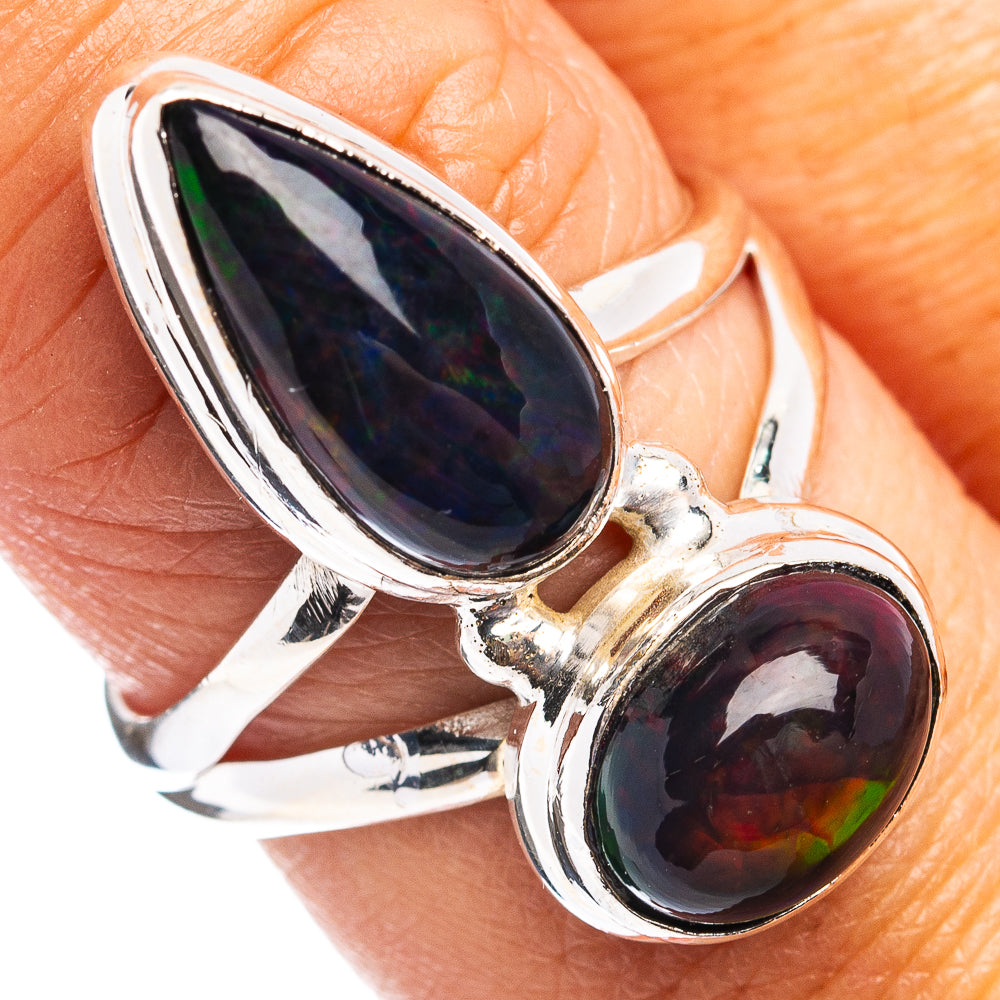 Premium Black Opal Ring Size 8 (.925 Sterling Silver)