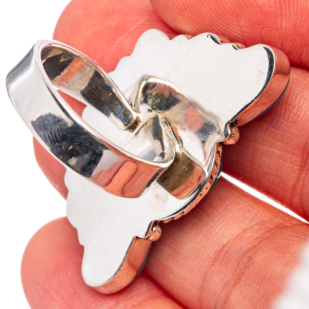 Mohave Turquoise Native Style Ring Size 7 Adjustable (.925 Sterling Silver)