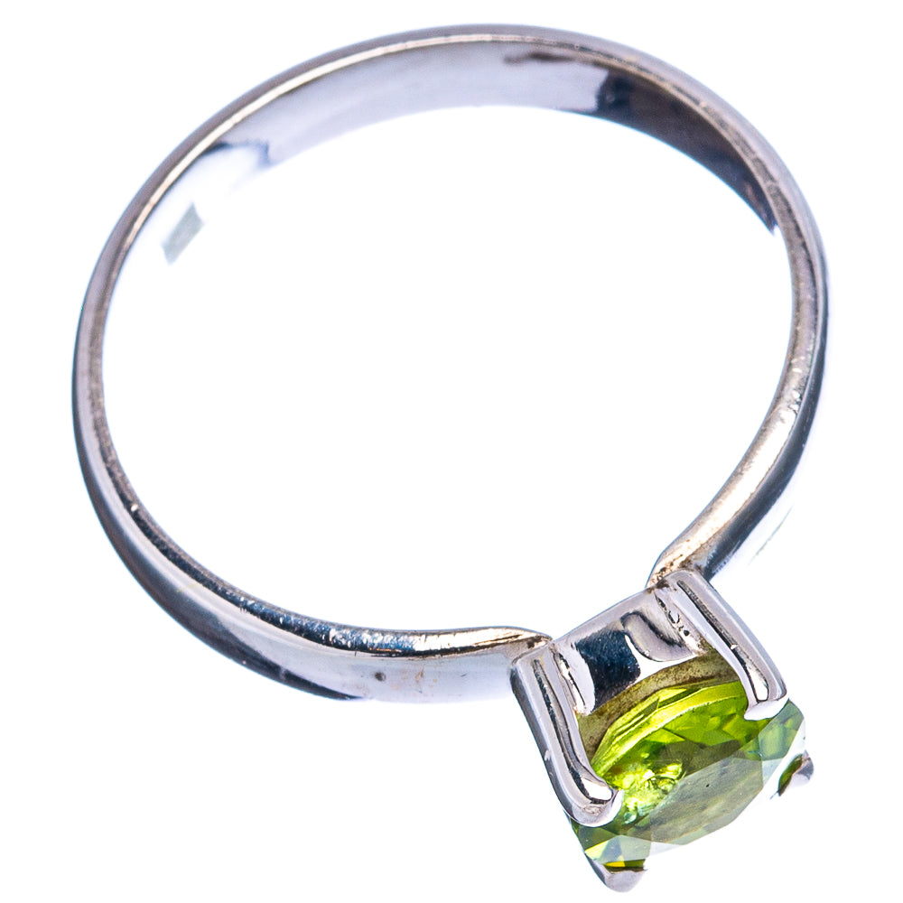 Faceted Peridot Ring Size 9 (.925 Sterling Silver)