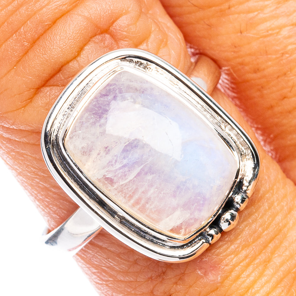 Premium Rainbow Moonstone Ring Size 9 (925 Sterling Silver) R8019