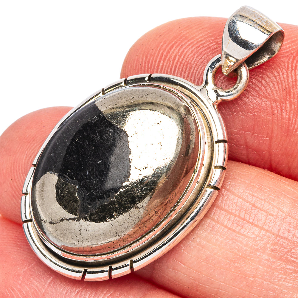 Pyrite in Magnetite Pendant 1 3/8" (925 Sterling Silver) P43397