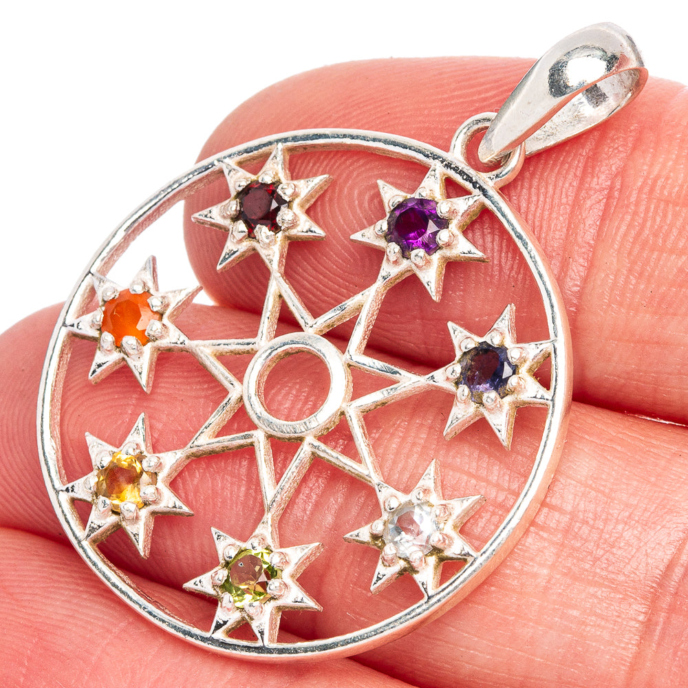 Chakra Star Pendant 1 3/8" (925 Sterling Silver) P40586