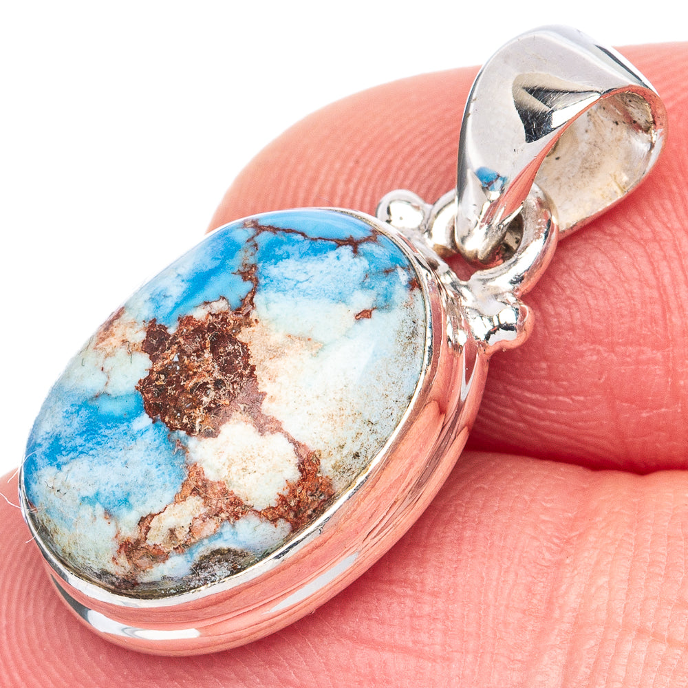 Rare Golden Hills Turquoise Pendant 1 1/8" (925 Sterling Silver) P41956