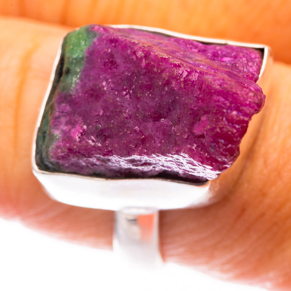 Raw Ruby Zoisite Ring Size 8 (925 Sterling Silver) R141514